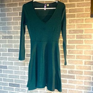 Long Sleeve Green Knitted Dress